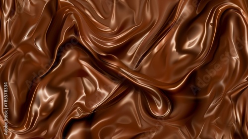 Glossy Chocolate Ripple Background Generative AI