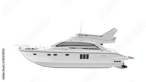 white boat or yacht isolated on white background
