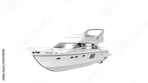 white boat or yacht isolated on white background © Pikpexel