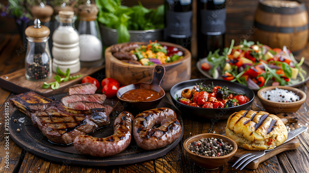 Rustic Table Spread of Outback-Inspired Recipes: From Grilled Steak to Kangaroo Sausage