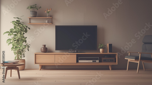 TV lounge interior design room white interior design  © Wahab