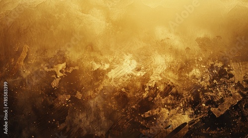 Opulent gold abstract mountain landscape exuding grandeur and refinement, perfect for luxury wall art.