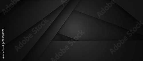 Abstract texture black anthracite gray grey background banner panorama long with 3d geometric striped lines gradient shapes for website, business, print design template paper pattern illustration