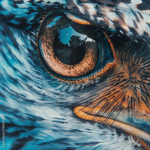 An extreme close up of an eagle's eye photo