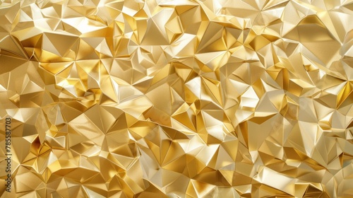 3D Gold Polygons. A three-dimensional illusion of gold polygons layered upon each other  enhancing the illusion of depth and movement.