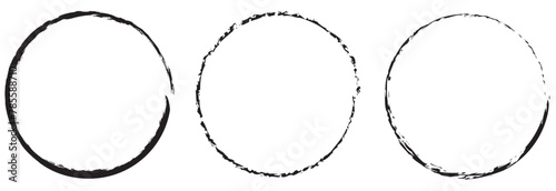 vector brush strokes circles of paint on white background. eps10