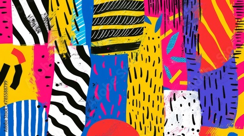 Vibrant Abstract Geometric Patterns with Bold Colors