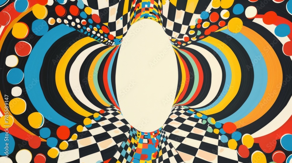 Fototapeta premium Vibrant Geometric Patterns with Optical Illusion Elements