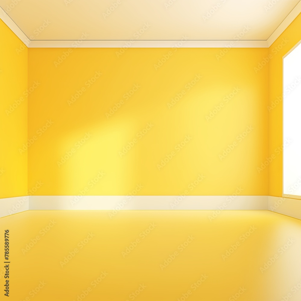 white abstract background vector, empty room interior with gradient corner in a yellow color 