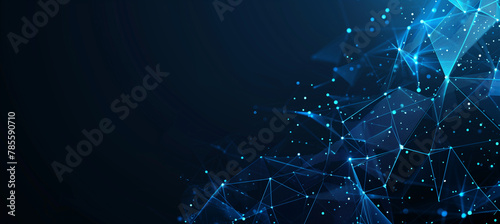 Abstrakte Technologie Hintergrund mit leuchtenden Punkten und Linien auf einer blauen Farbe, digitale Netzwerk-Konzept-Banner für Business-Präsentation Design Vektor-Illustration  photo