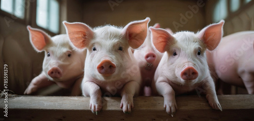 Group of pigs standing together