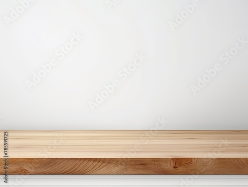 White background with a wooden table  product display template. White background with a wood floor. White and white photo of an empty room
