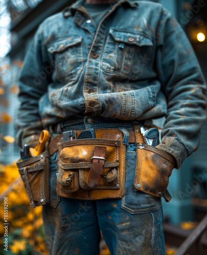 Worker with tool belt © Vadim