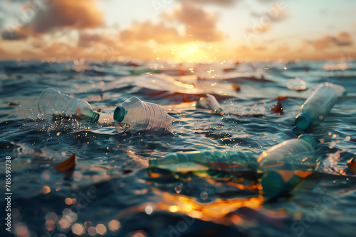 A compelling depiction of the environmental impact of plastic waste on the ocean, highlighting the need for eco-friendly solutions and urgent action against pollution.