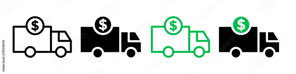 Truck Delivery Cost Icon for Cargo Shipping Charges Truck Delivery Cost Icon for Cargo Shipping Charges