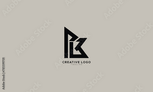 PB PK  Abstract initial monogram letter alphabet logo design