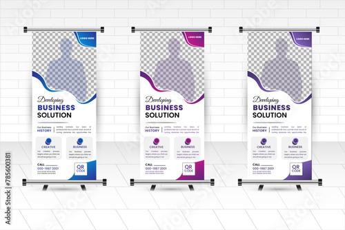 Plan Any Size Banner design. roll up banner, presentation, catalog with touch creativity design in 30*70in Size. (ID: 785600381)