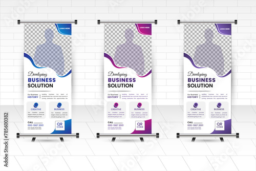 Plan Any Size Banner Template design. Annual report, banner, presentation, catalog with touch creativity design in 30*70in Size. (ID: 785600382)