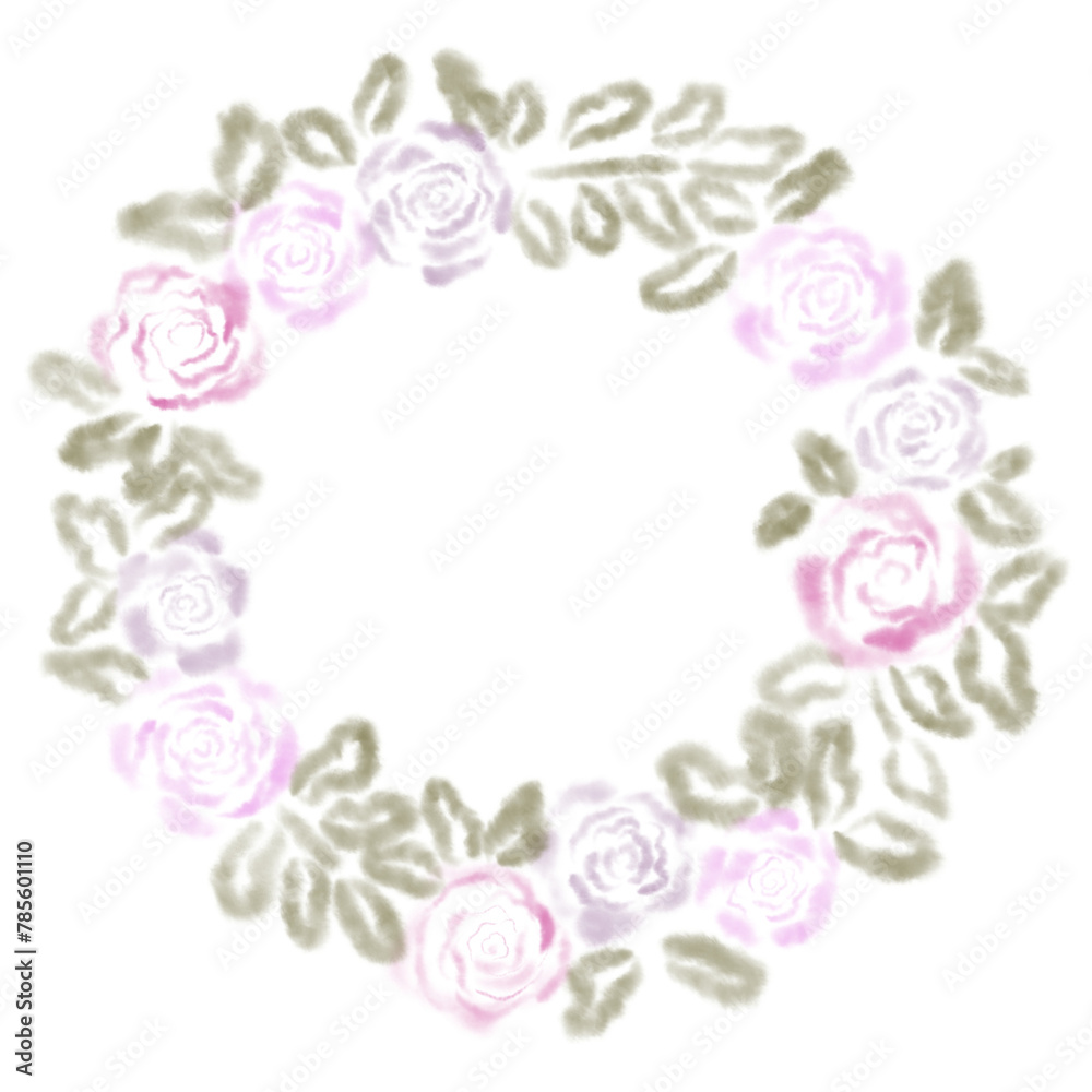 Loose watercolor roses wreath
