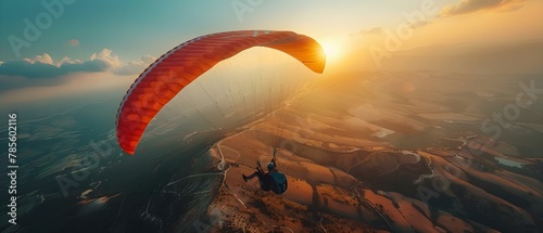 Serenade to the Skies: A Paraglider's Perspective. Concept Adventure, Paragliding, Sky, Nature, Perspective