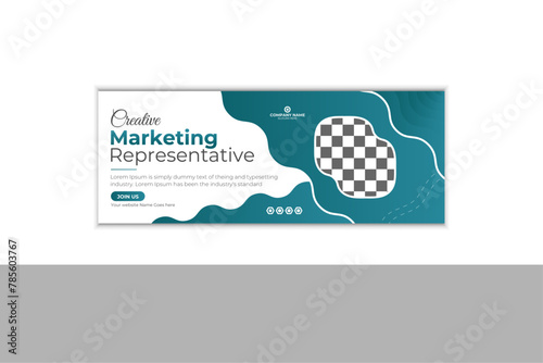 Digital marketing facebook cover and web banner template premium