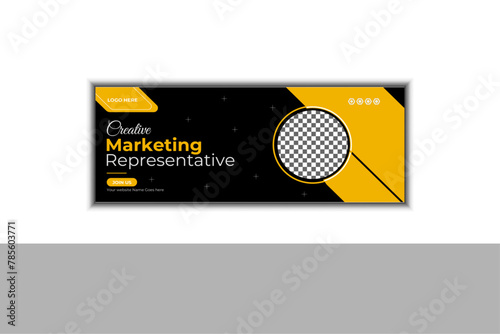 Digital marketing facebook cover and web banner template premium