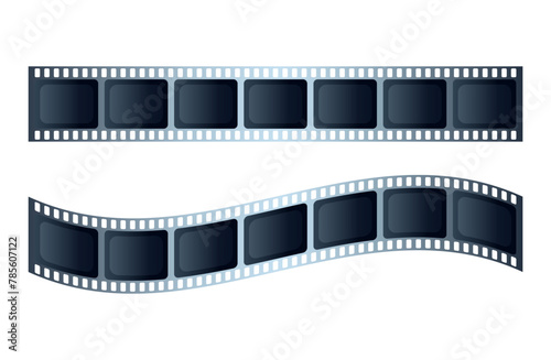 Set of film strips or movie reels vector illustration on white background
