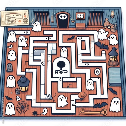 Halloween maze game for kids
