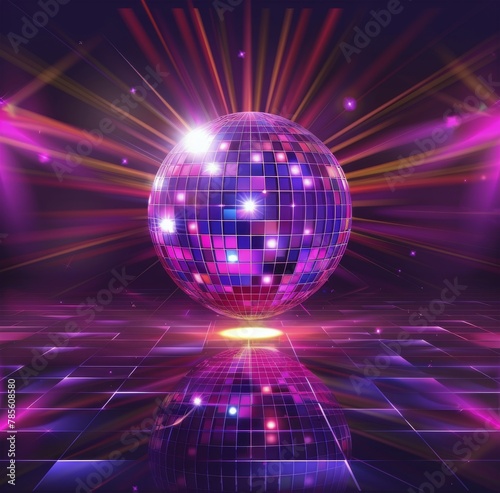 Sparkling Disco Ball With Bright Lights