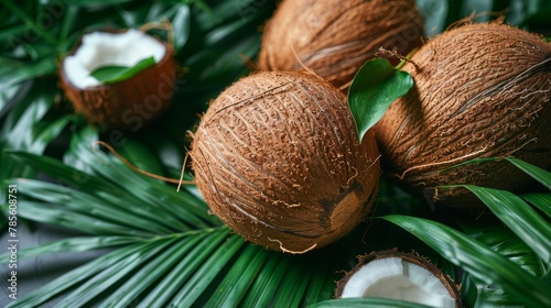 Close Up of a Coconut on a Tree