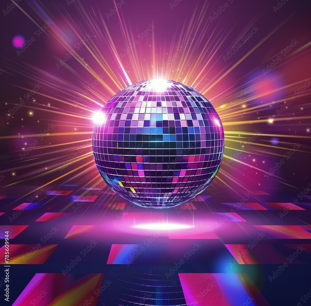Obraz premium Sparkling Disco Ball With Bright Lights