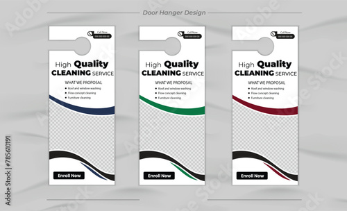 Home cleaning service door hanger design and layout template design