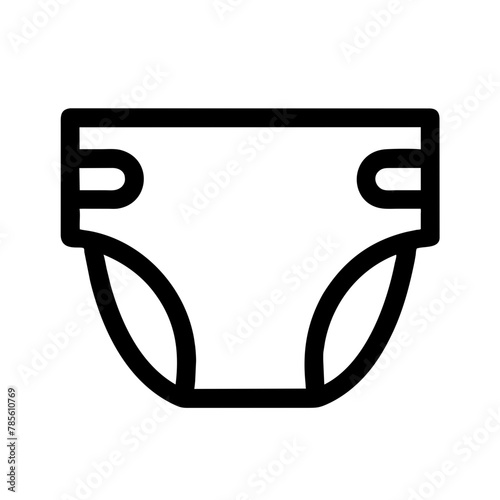 Diaper icon vector graphics element silhouette baby sign symbol illustration on a Transparent Background