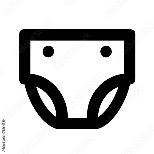 Diaper icon vector graphics element silhouette baby sign symbol illustration on a Transparent Background