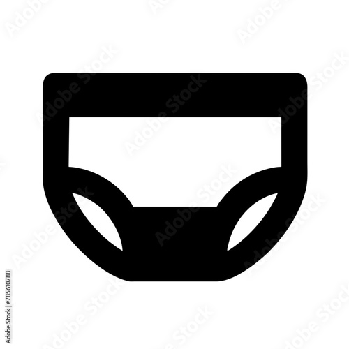 Diaper icon vector graphics element silhouette baby sign symbol illustration on a Transparent Background