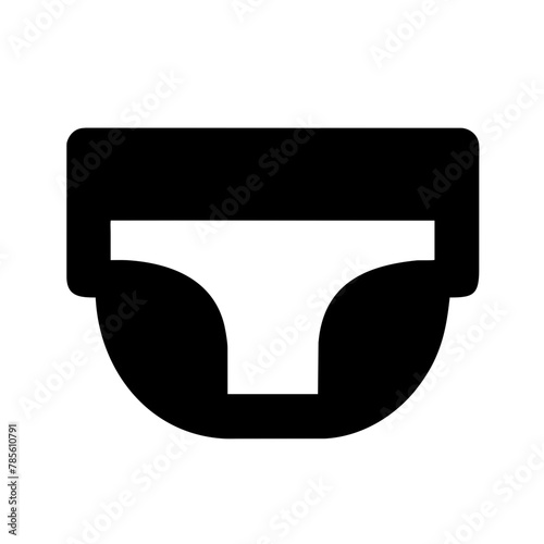 Diaper icon vector graphics element silhouette baby sign symbol illustration on a Transparent Background