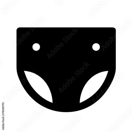 Diaper icon vector graphics element silhouette baby sign symbol illustration on a Transparent Background