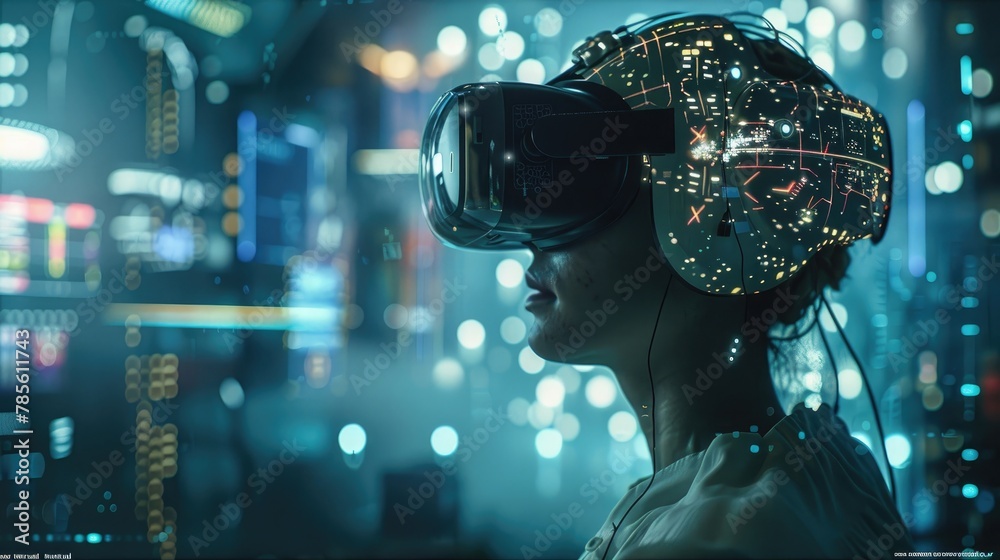 An advanced human-computer interface, enabling seamless interaction with digital systems through brain-computer interfaces and haptic feedback technology for immersive virtual experiences. An advanced human-computer interface, enabling seamless interaction with digital systems through brain-computer interfaces and haptic feedback technology for immersive virtual experiences.