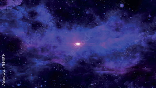 Space background. Flight in space with simulation of galaxies and nebulae. Stunning galaxy. Night sky with stars and nebula. 3D vector illustration