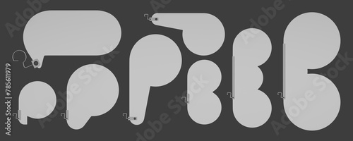 Various Blank Shelf-Stopper Isolated, Set of Promotion Wobblers, 3D mockup