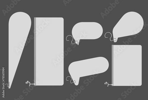 Various Blank Shelf-Stopper Isolated, Set of Promotion Wobblers, 3D mockup