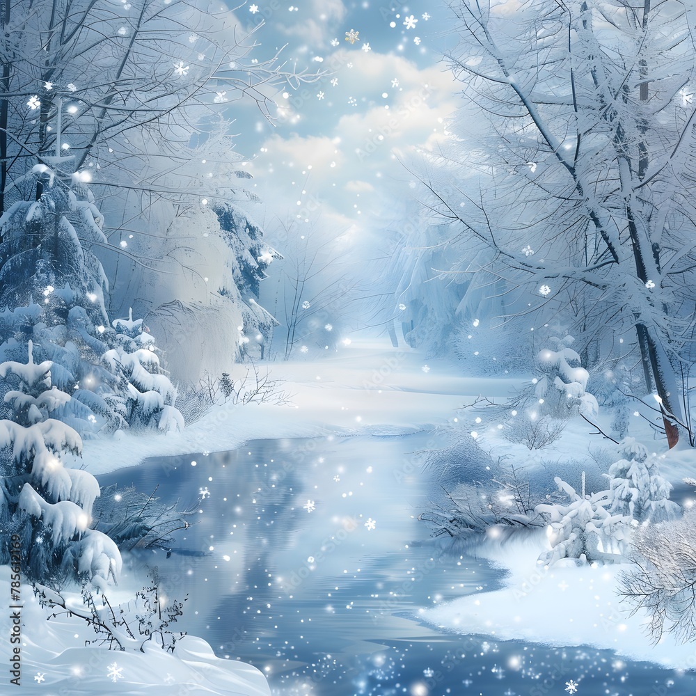 Winter Wonderland - Captivating Wide Format Background Image for Stunning Seasonal Displays and Designs