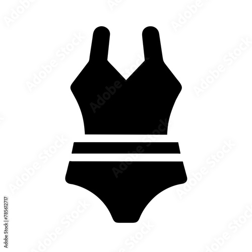 Swimsuit icon vector graphics element silhouette sign symbol illustration on a Transparent Background