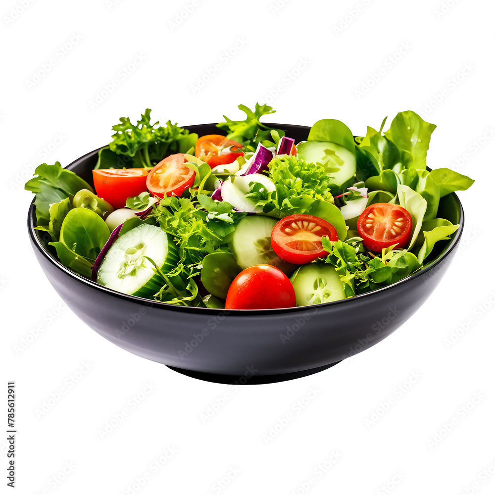 Bowl of Fresh Salad Isolated on Transparent Background Bowl of Fresh Salad Isolated on Transparent Background