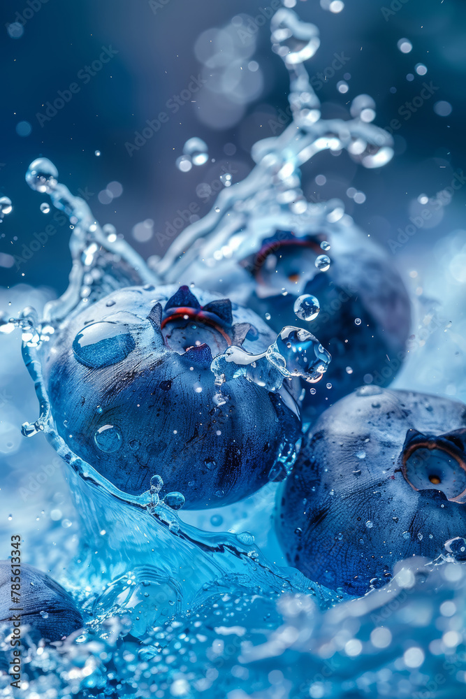 Vibrant Blueberry Explosion: Capturing Freshness in Motion Vibrant Blueberry Explosion: Capturing Freshness in Motion