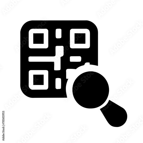 QR Code Scanner icon vector graphics element silhouette sign symbol illustration on a Transparent Background