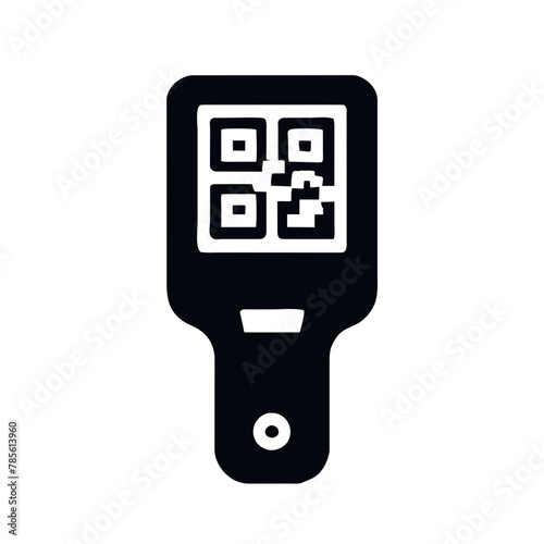 QR Code Scanner icon vector graphics element silhouette sign symbol illustration on a Transparent Background