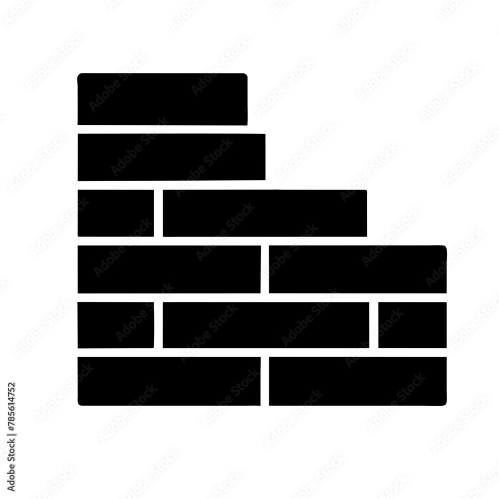 Brick icon vector graphics element silhouette sign symbol illustration on a Transparent Background Brick icon vector graphics element silhouette sign symbol illustration on a Transparent Background