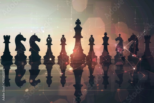 Contemporary Strategy and Reflection: Double Exposure Chess and Human Mind Concept