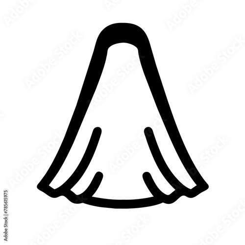 Wedding Veil icon vector graphics element silhouette sign symbol illustration on a Transparent Background